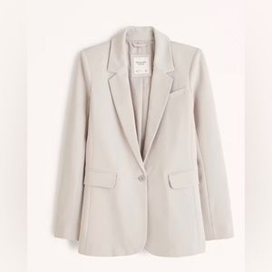 abercrombie and fitch classic suiting blazer light taupe xs petite